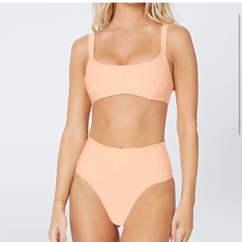 L*space NWT bikini Dessi bottom Jess top coral peach color swimsuit